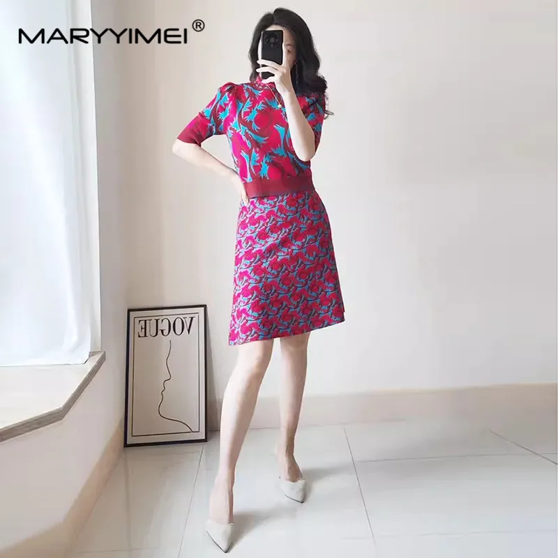 MARYYIMEI новый модный дизайнерский женский весенний трикотажный жаккардовый