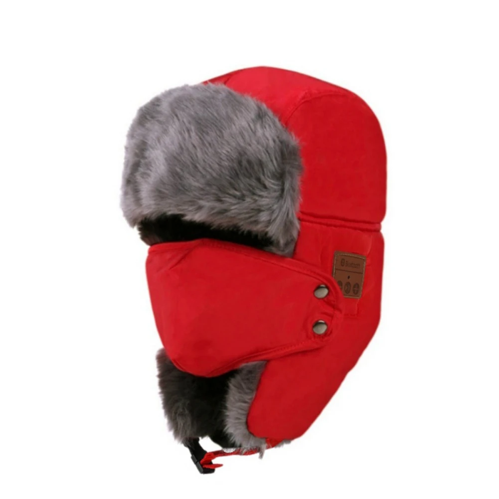 

New Unique Winter Trooper Trapper Music Hat Faux Fur Lined Bomber Hat with Wireless V5.0 HD Stereo Speakers & Microphone