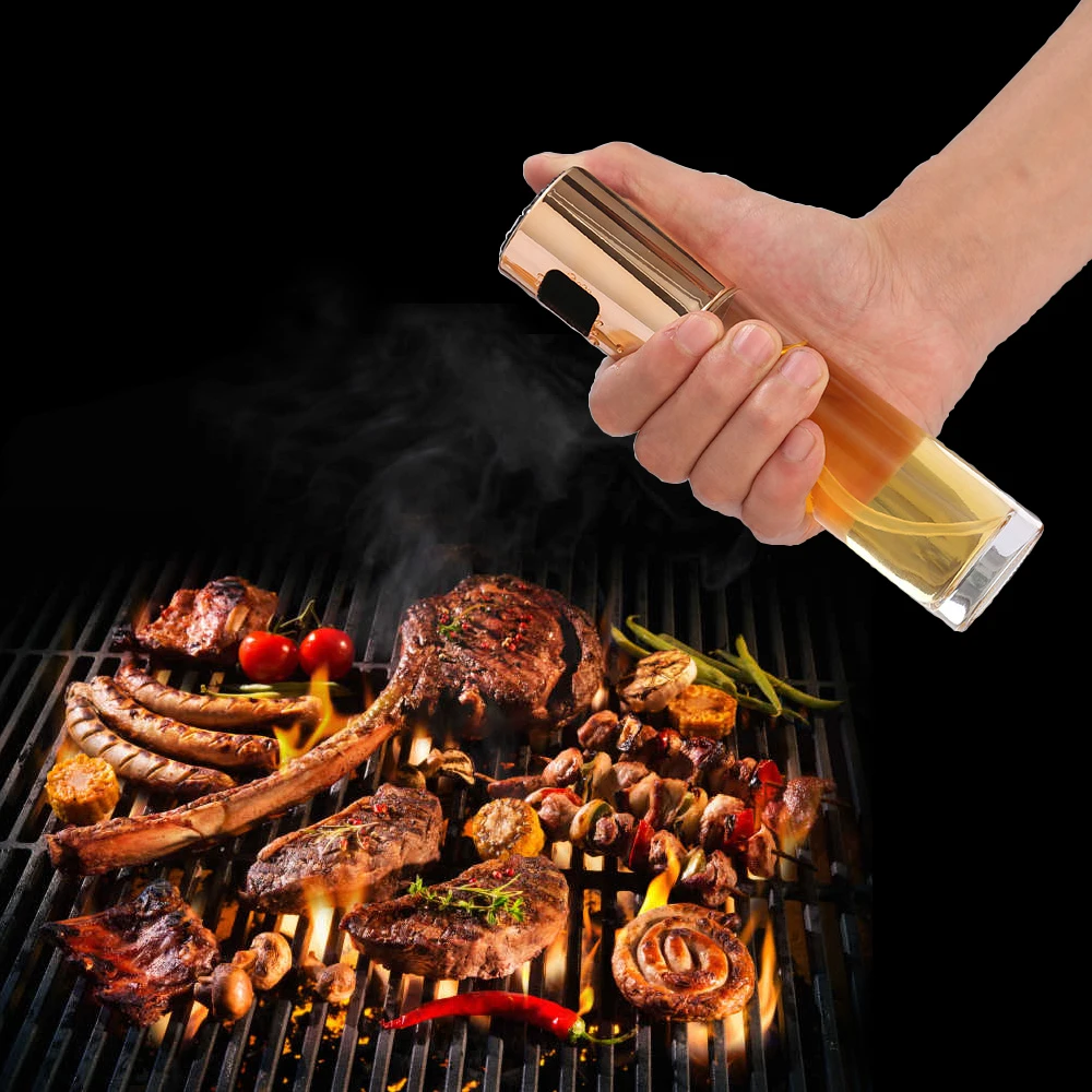 

100ML Glass Bowl BBQ Olive Oil Spray Diffuser For Kitchen Dispenser Bottle Squirt Container Vinegar Soy Sauce Fuel Injection Pot