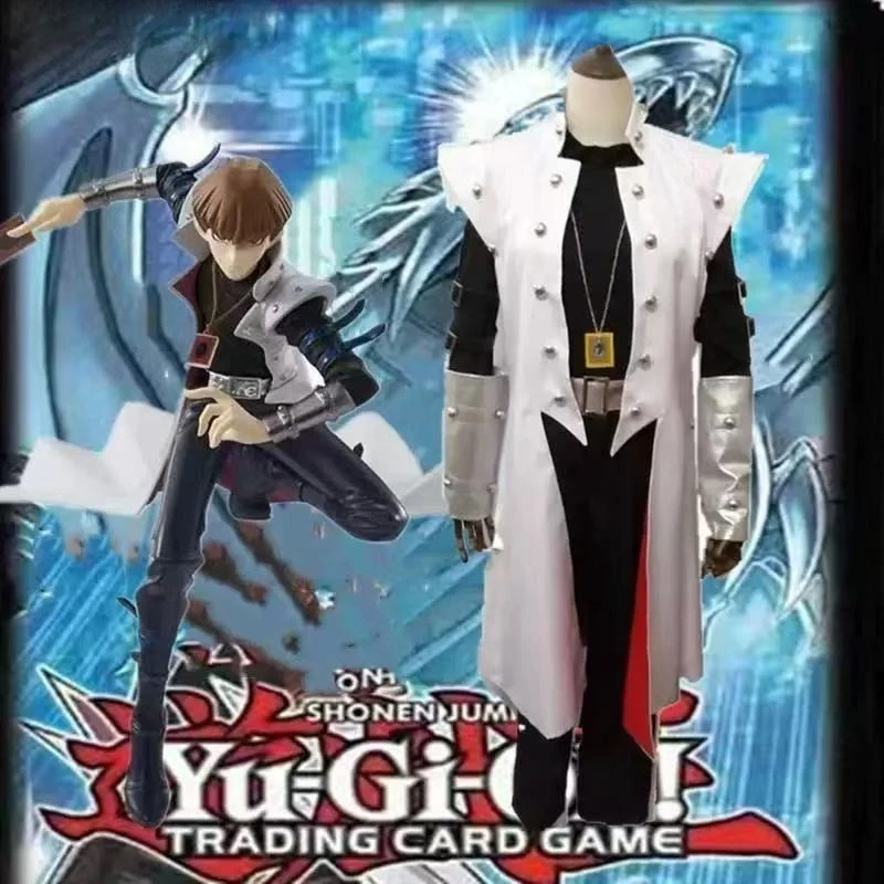 Фото Костюм для косплея по аниме и играм Seto Kaiba: средневековый панк-жакет, готическая униформа Jirai Kei, брюки и тренчкот для взрослых, комплект на Хэллоуин №1
