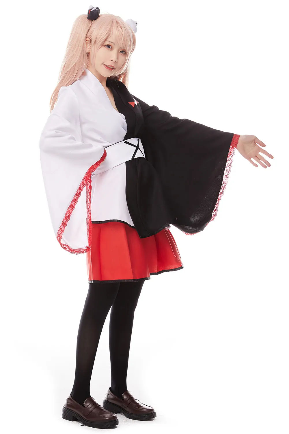 Костюм-кимоно Danganronpa черно-белый для женщин и девочек карнавальный костюм на