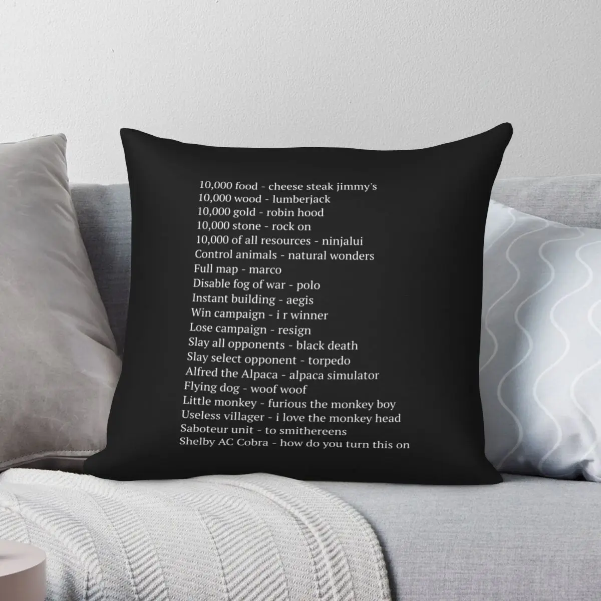 

Age Of Empires 2 Cheat Codes Square Pillowcase Polyester Linen Velvet Printed Zip Decor Pillow Case Sofa Cushion Cover