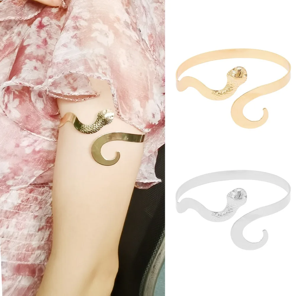 

Fashion Chic Egypt Snake Leaf Arm Cuff Armlet Armband Open Cuff Body Bangle Bracelet For Women Gift