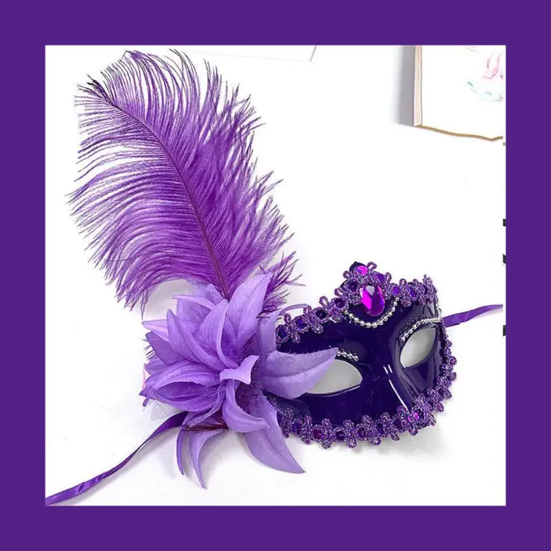 Маска принцессы для взрослых маскарада Женская Роскошная маска с перьями