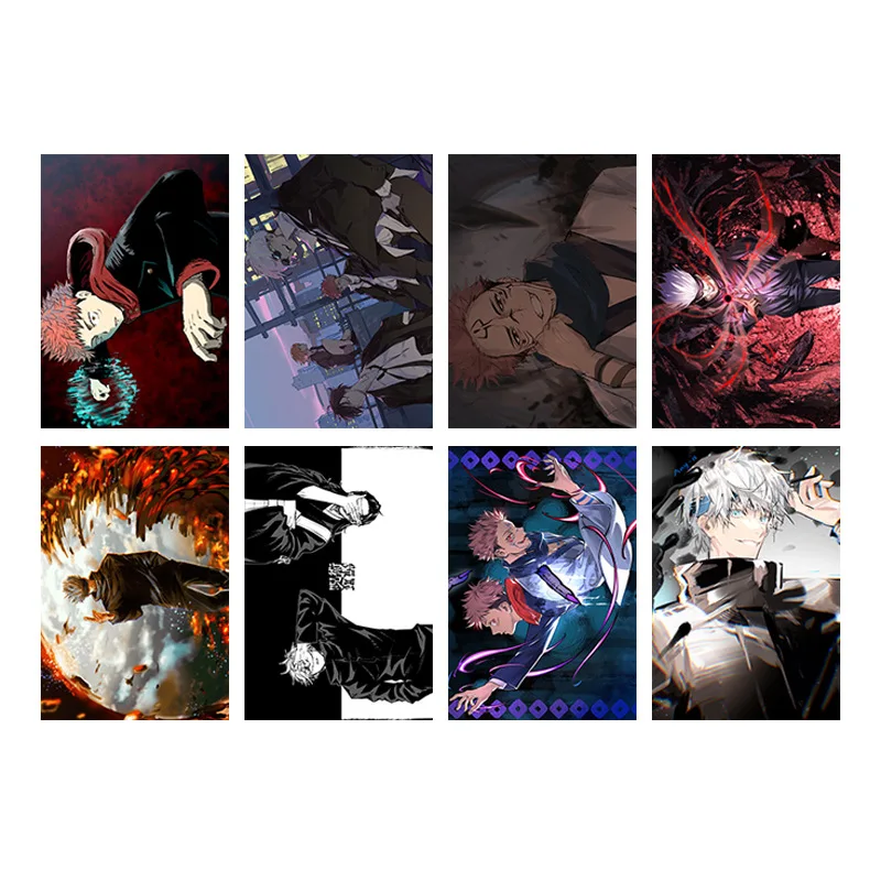8 PCS/LOT Anime Azur Lane Slam Dunk Poster Scissor Seven Konosuba Jojo Wallpaper Wall Picture Sticker Toys Size 42x29 cm