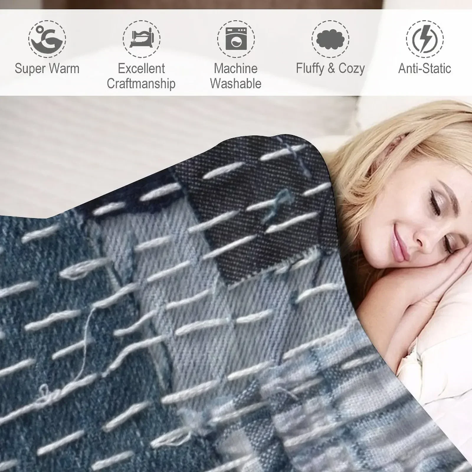 Джин Боро сашико ручной работы текстильный узор Плед Детские волосы Одеяла