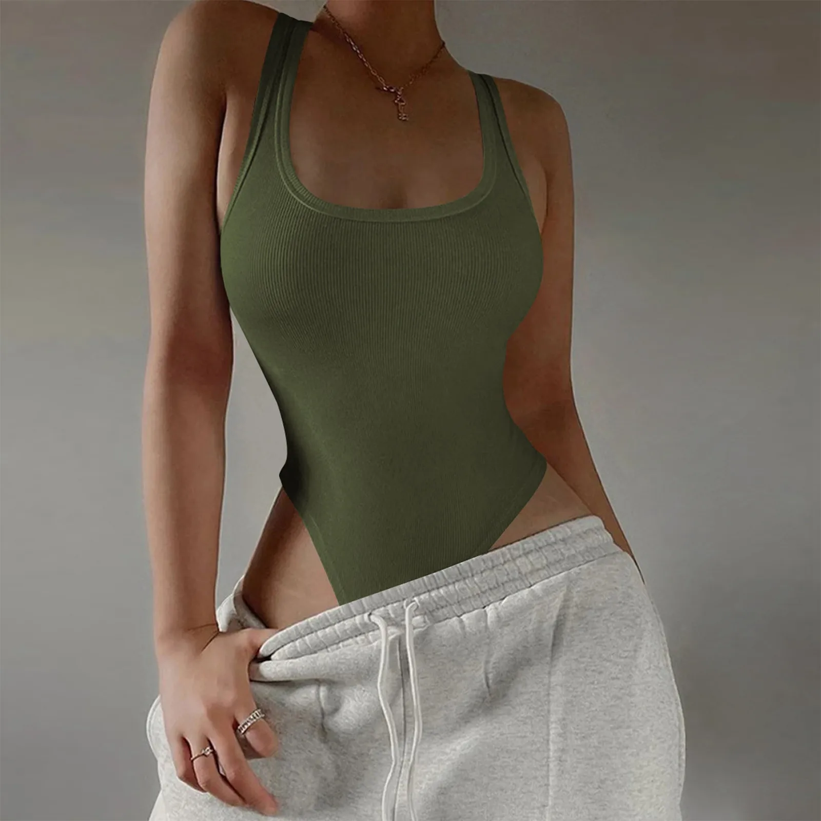 Вязаное боди без рукавов жаркое лето сексуальное облегающее топы с открытыми