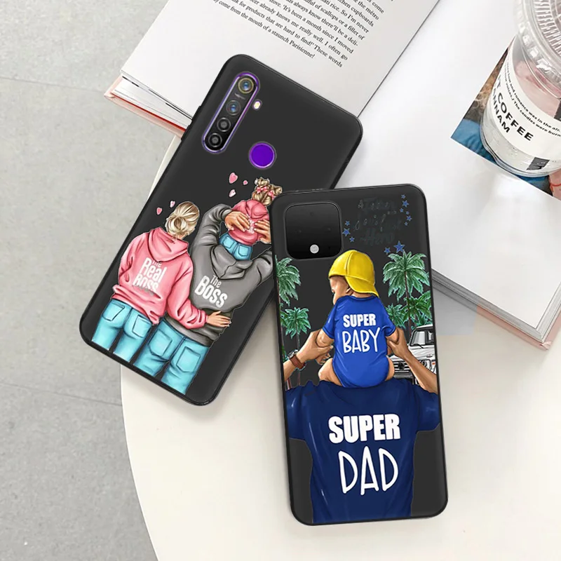 Матовая задняя крышка для телефона Pixel 8 8a 7 7a 6 6a Moto Edge 20 30 40 Pro OneFusion G200 Super Dad Baby Family Mom