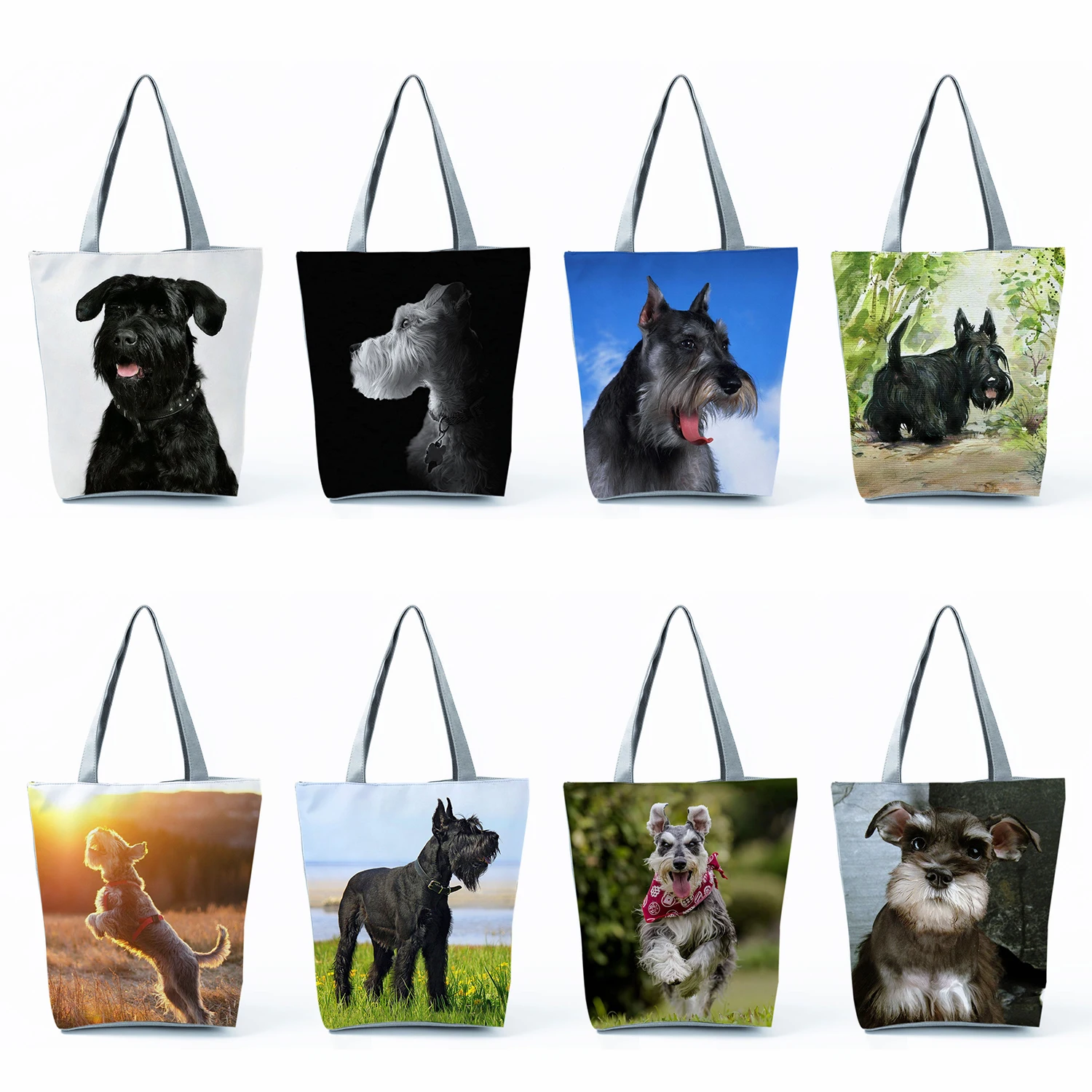 

Women's Shoulder Bag Handbags Ladies Shopping Bag Schnauzer Animal Dog Print Portable Beach Travel Outdoor Casual