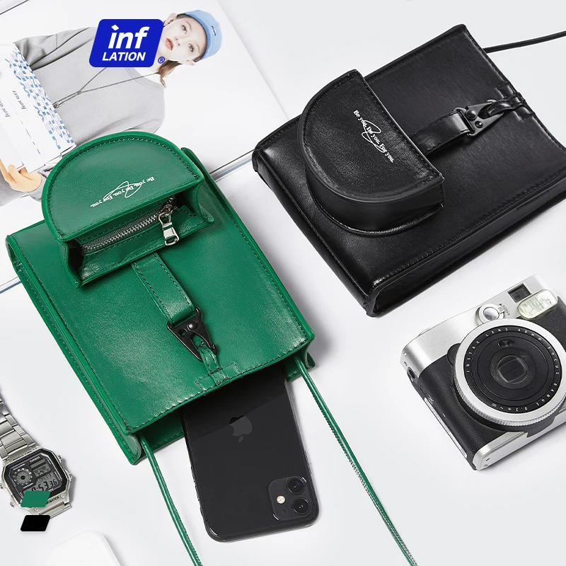 

INFLATION 2 PCS Faux Leather Combination Shoulder Bag Men Detachable Crossbody Bag