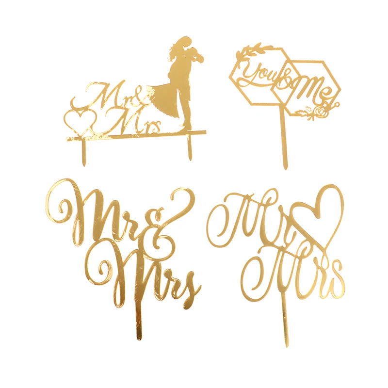 

MR&MRS Acrylic Wedding & Engagement Cake Topper Lover Valentine's Day Baking Decoration You&me Anniversary Cake Party Favors