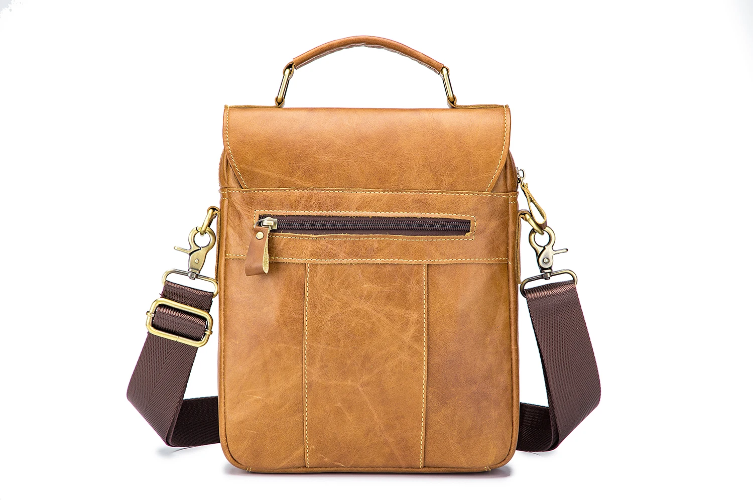 Man Bag Cow Leather Man's Casual One Shoulder Crossbody Bag Tablet Mobile Phone Leather Business Retro Portable Briefcase