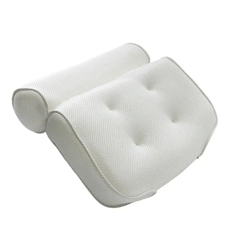 

3D Mesh Bath Pillow Soft Waterproof SPA Headrest Bathtub Pillow With Backrest Suction Cup Neck Cushion Bathroom Accessories