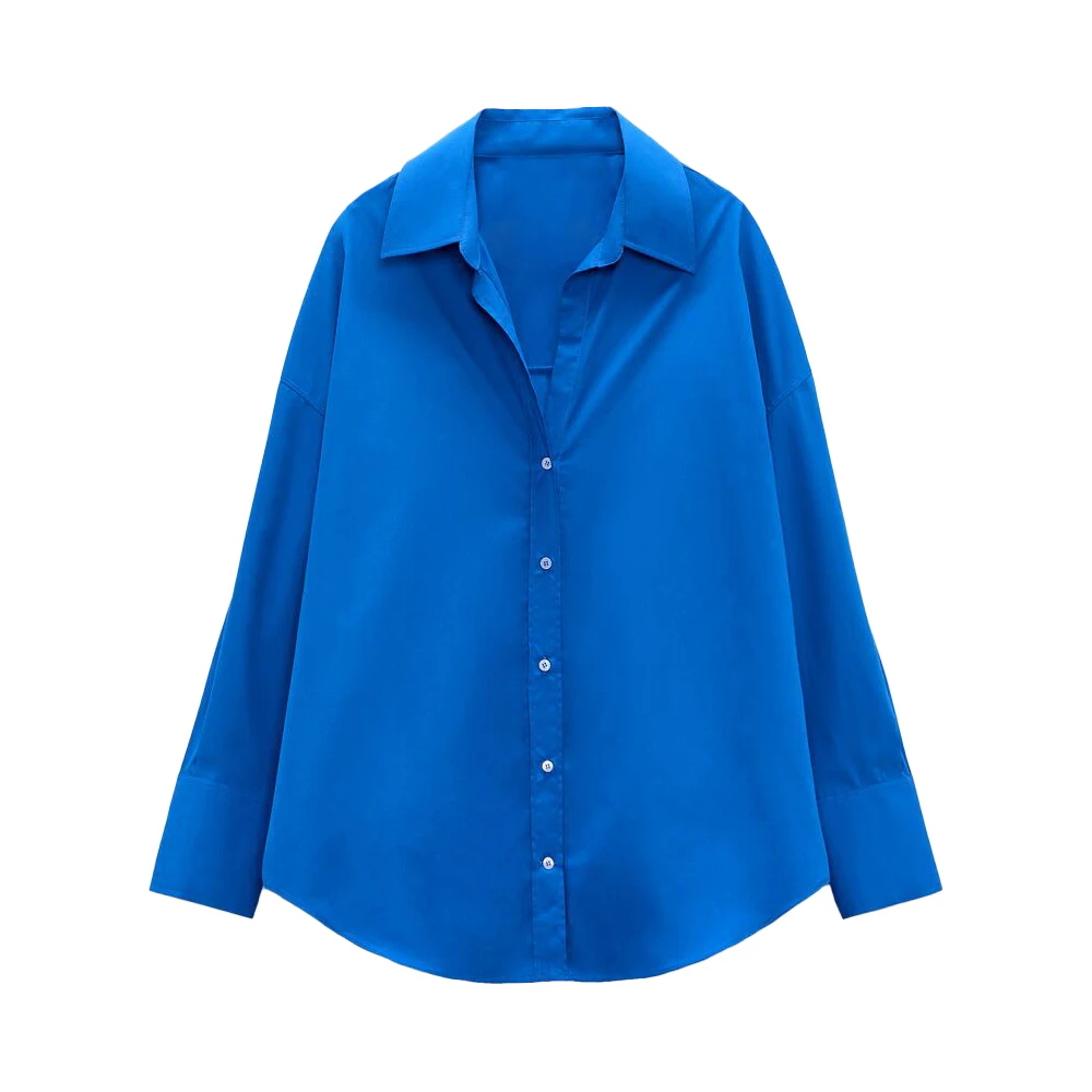 

DiYiG WOMAN Spring 2022 New Fashion Poplin Shirt Retro Casual Lapel Long Sleeve Single Breasted Cardigan Ladies Chic Top Mujer