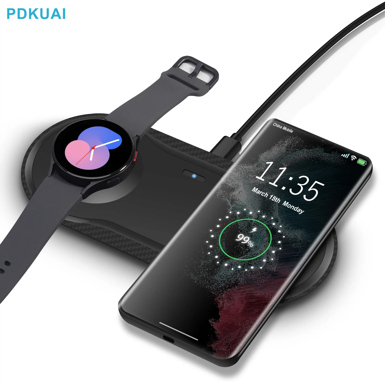 20W 2 in 1 Wireless Charger for Samsung S23 S22 Dual Seat Fast Charging Dock Station for iPhone 14 13 12 11 Pro Max XR XS X 8