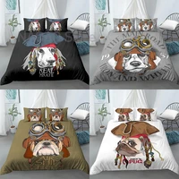 cartoon funny pirate dog duvet cover set 3d pirate cute animal bedding set kids boys bed linen pillowcases home textile