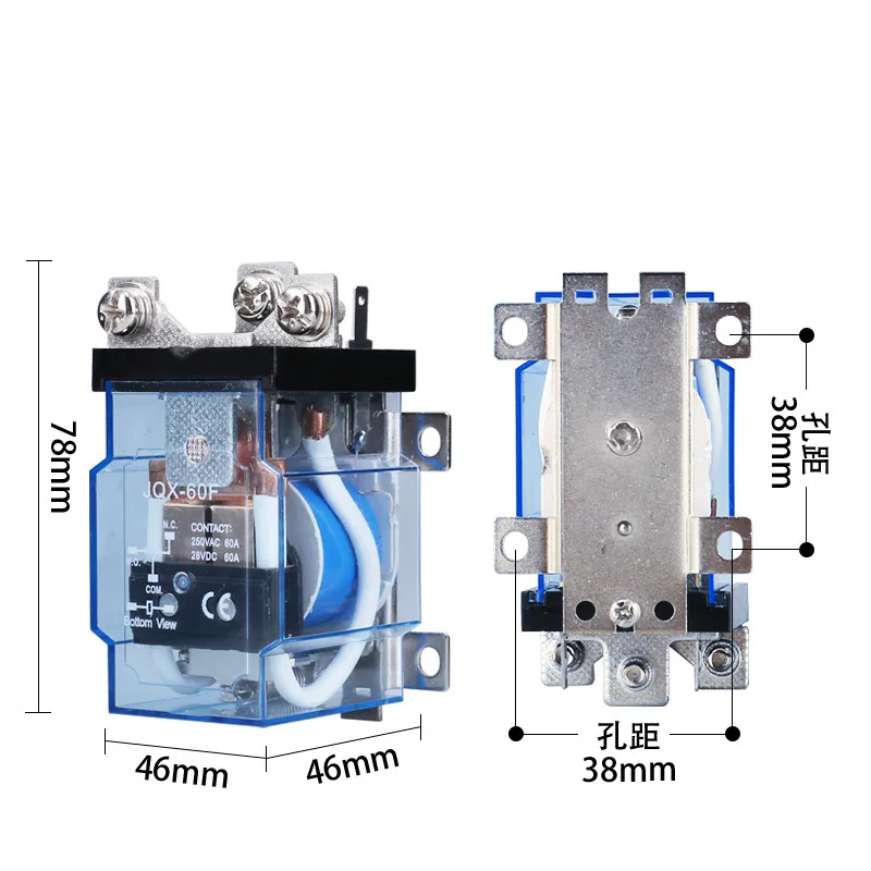 

Реле мощности катушки JQX-60F 1Z 60A DC24V AC220V