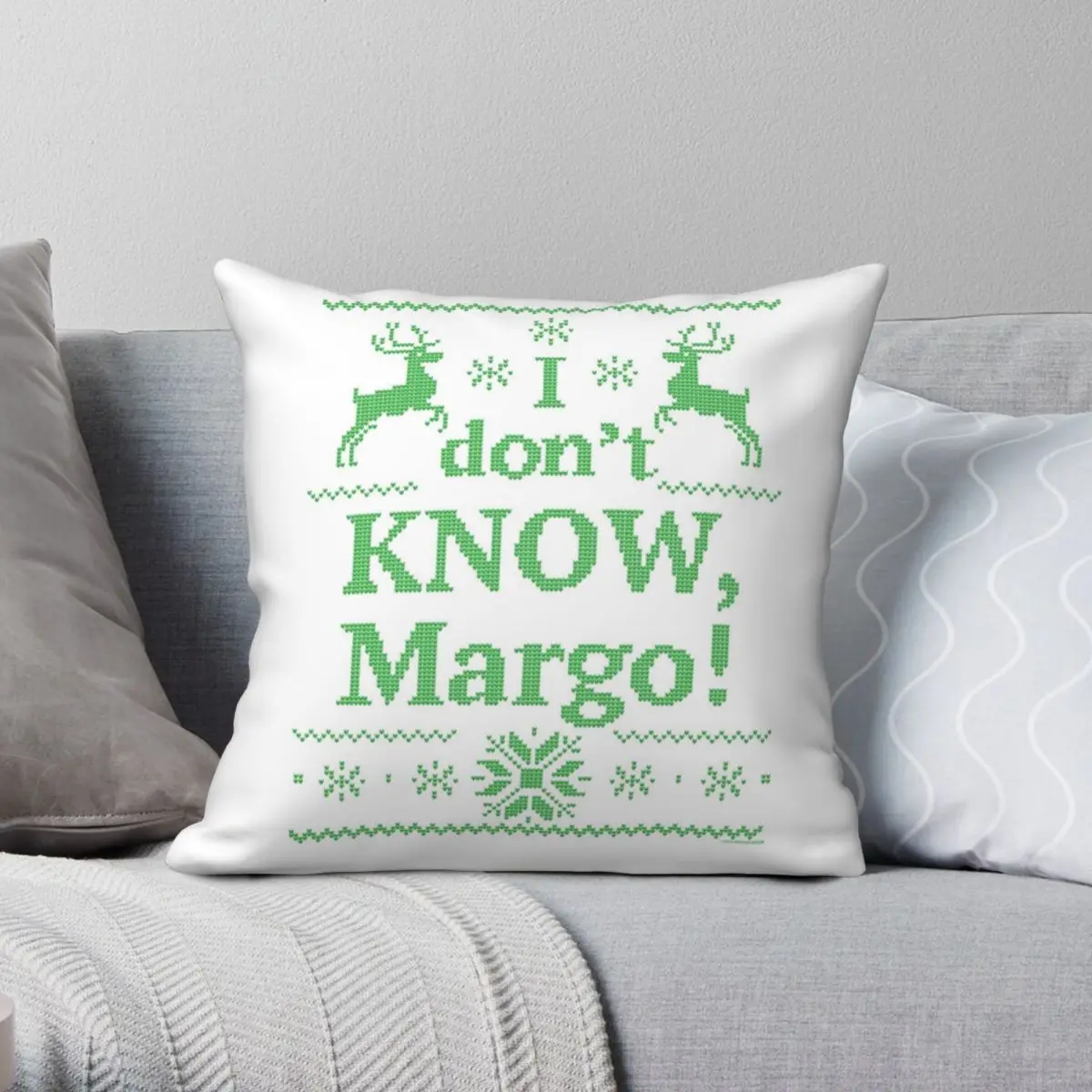 

I Don't KNOW Margo Square Pillowcase Polyester Linen Velvet Creative Zip Decorative Room Cushion Cover 18"