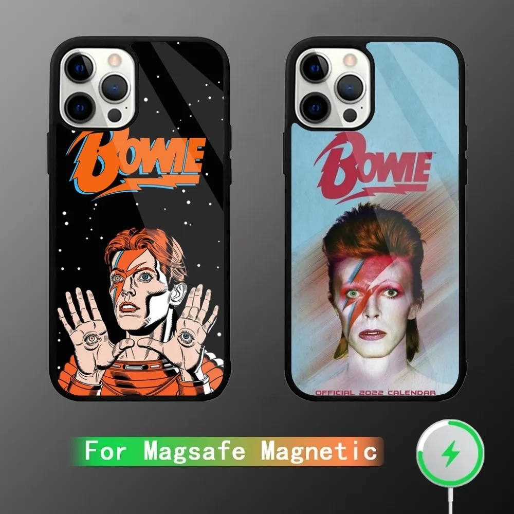Чехол для телефона David Singer B-Bowie Art Для iPhone 15 14 13 12 11 Plus Pro Max Mini Magsafe магнитная