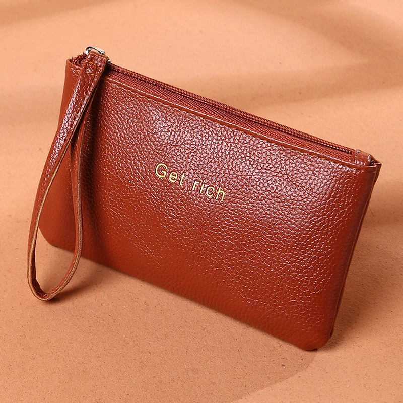 Женские винтажные кожаные кошельки для женщин монеты маленький молнией деньги сумки держатель карт ключевое кольцо сумочка женский клатч.