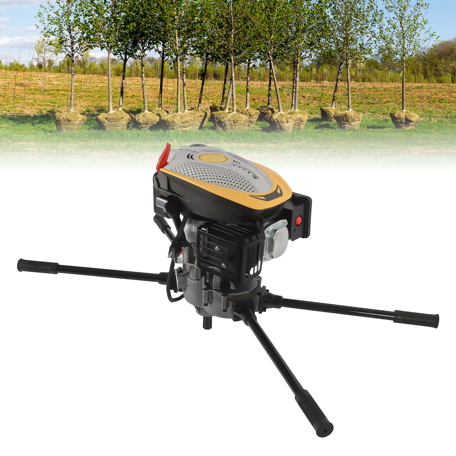 173cc 8HP 4 Stroke Post Hole Digger Fence Ground Gas Power Earth Auger Machine Full Crankshaft Engine 3.2kW (Without Drill)