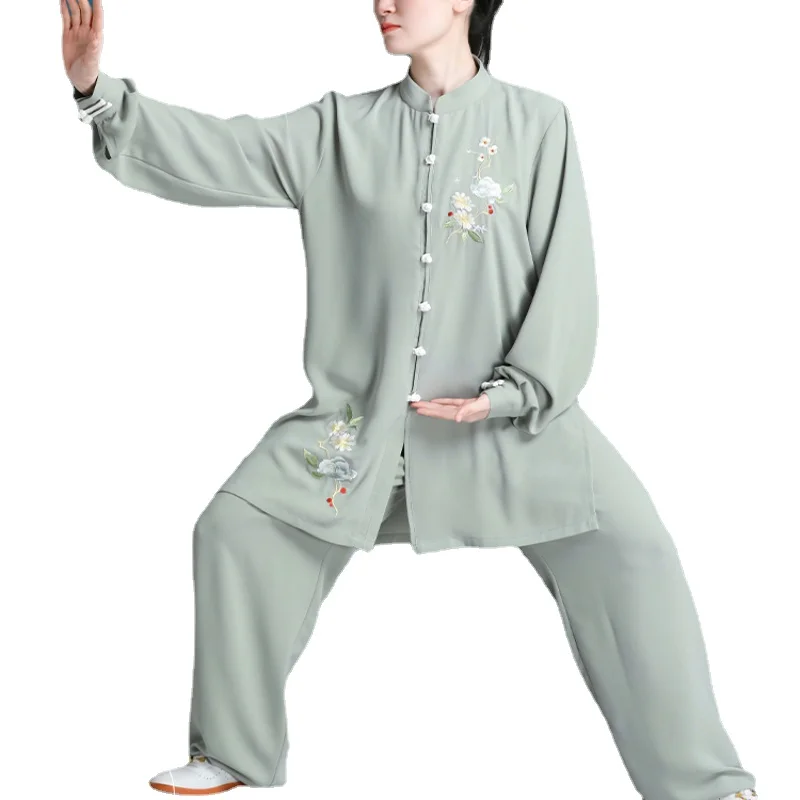 Taiji Clothing Women's  Tai Chi Exercise Clothing Embroidery Performance Wear Martial Arts Competition Performance Stage Costume