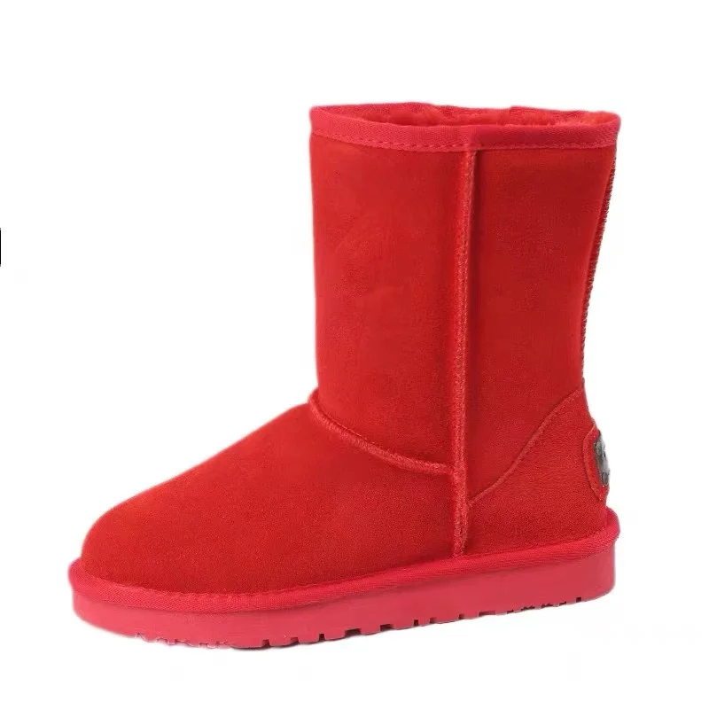 Женские ботинки для снежной погоды новая Красная Зимняя Свадебная обувь на