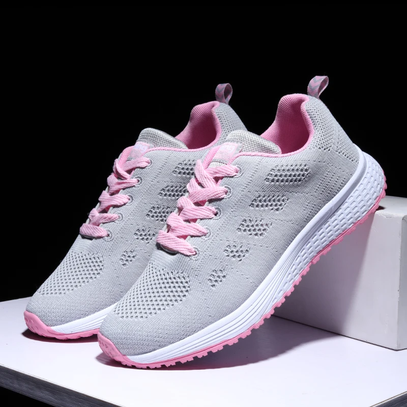 Womens Sneakers Breathable Couples Running Shoe Lace Up  Lightweight Outdoor Tennis Sports Shoe
