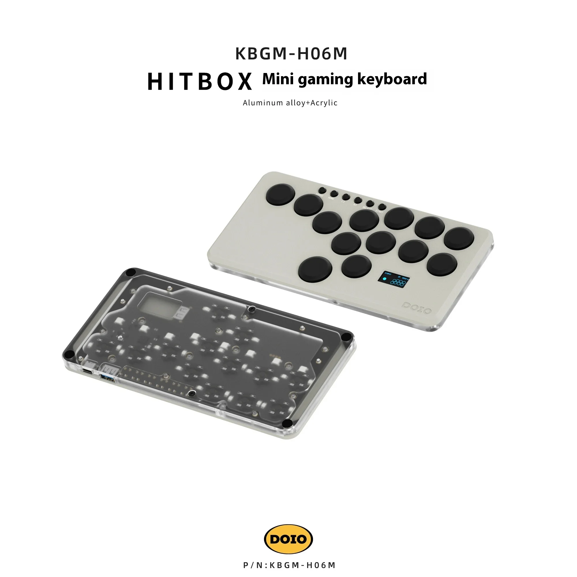 DOIO KBGM-H06M HITBOX Мини-игровая клавиатура из алюминиевого сплава Проводная игровая с