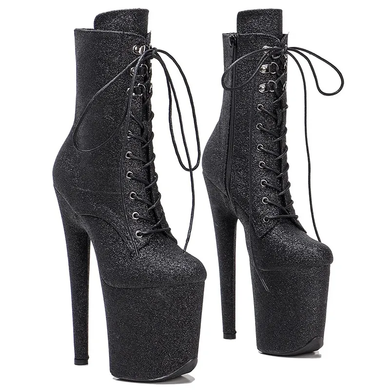 LAIJIANJINXIA/Новинка 20 см/8 дюймов блестящий верх женские вечерние туфли на платформе и