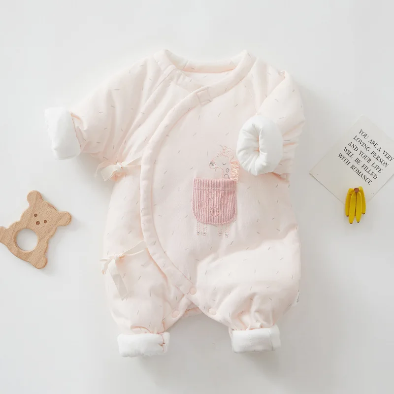 52-66cm Winter Newborn Baby Clothes Baby Boy Jumpsuit Baby Girl Outfit Baby Outwear Thick Warm Baby Romper Pure Cotton