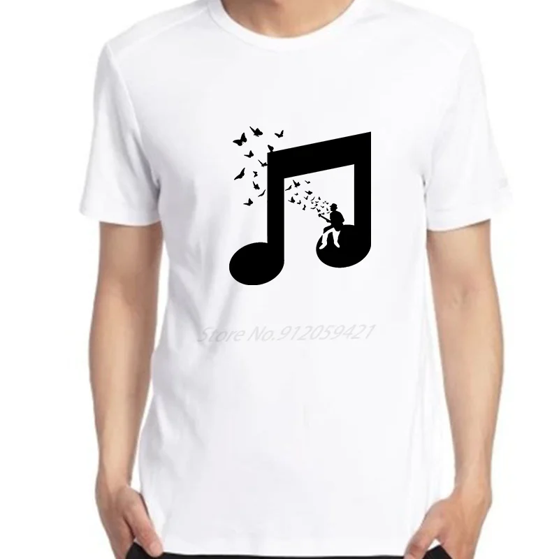 

Футболка Melody Flat Art Design с рисунком гармошки для колледжа, футболки, топы, футболки с коротким рукавом, летняя мужская одежда