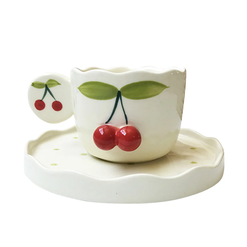 

1 Set Exquisite Mug with Dish Home Office Coffee Drinking Cup Creative Beverage Cup