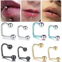 1pc 16g punk stainless steel lippy loop lip monroe labret ring tragus cartilage helix stud earring conch rook daith piercings