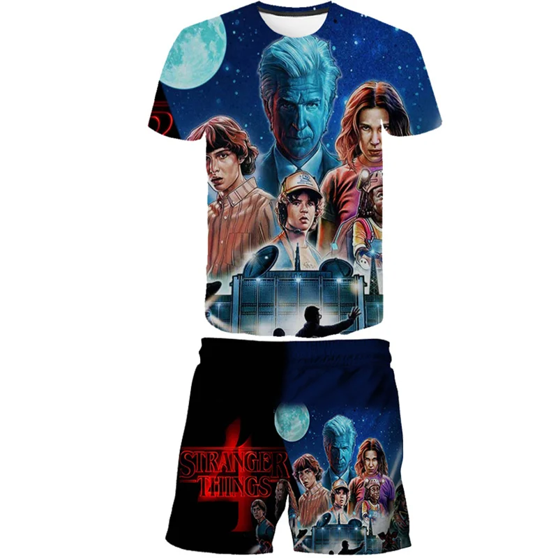 

2 шт./комплект, футболка и шорты для мальчиков и девочек 4-14 лет