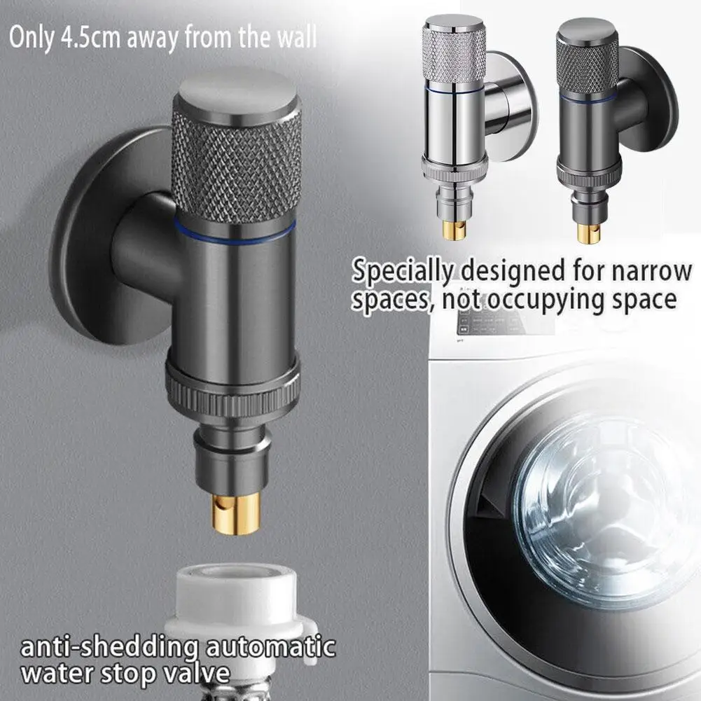

Automatic Water Stop Valve Faucet Washing Machine Short Joint Nozzle Thread Split Mini Water Check Valve E9K6