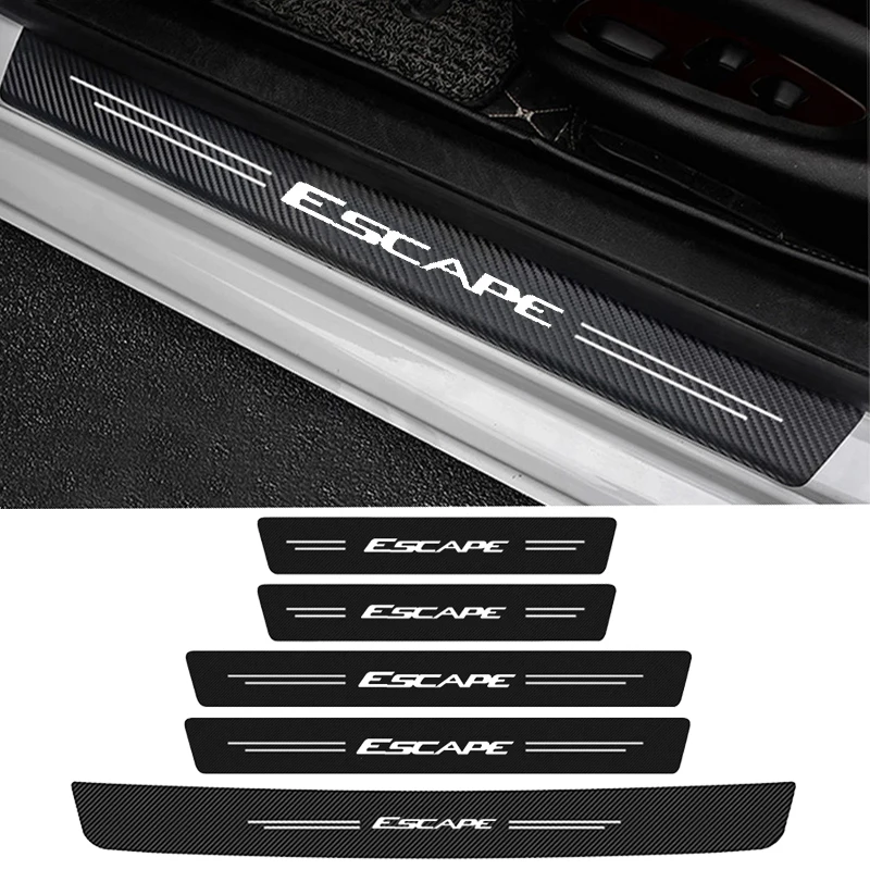 

Car Door Threshold Sill Protective Rear Trunk Bumper Guard Sticker Decals for Ford ESCAPE Logo Focus Fiesta VIGNALE Accessories