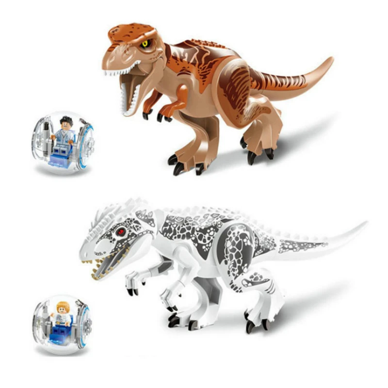 

Jurassic World Dinosaur Tyrannosaurus Building Blocks Indominus Rex I-Rex Toy Bricks Compatible with Figures Model