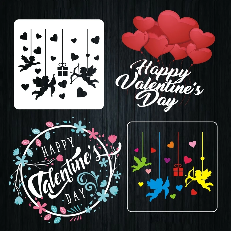 16 шт. многоразовые шаблоны для рисования на тему Дня Святого Валентина |