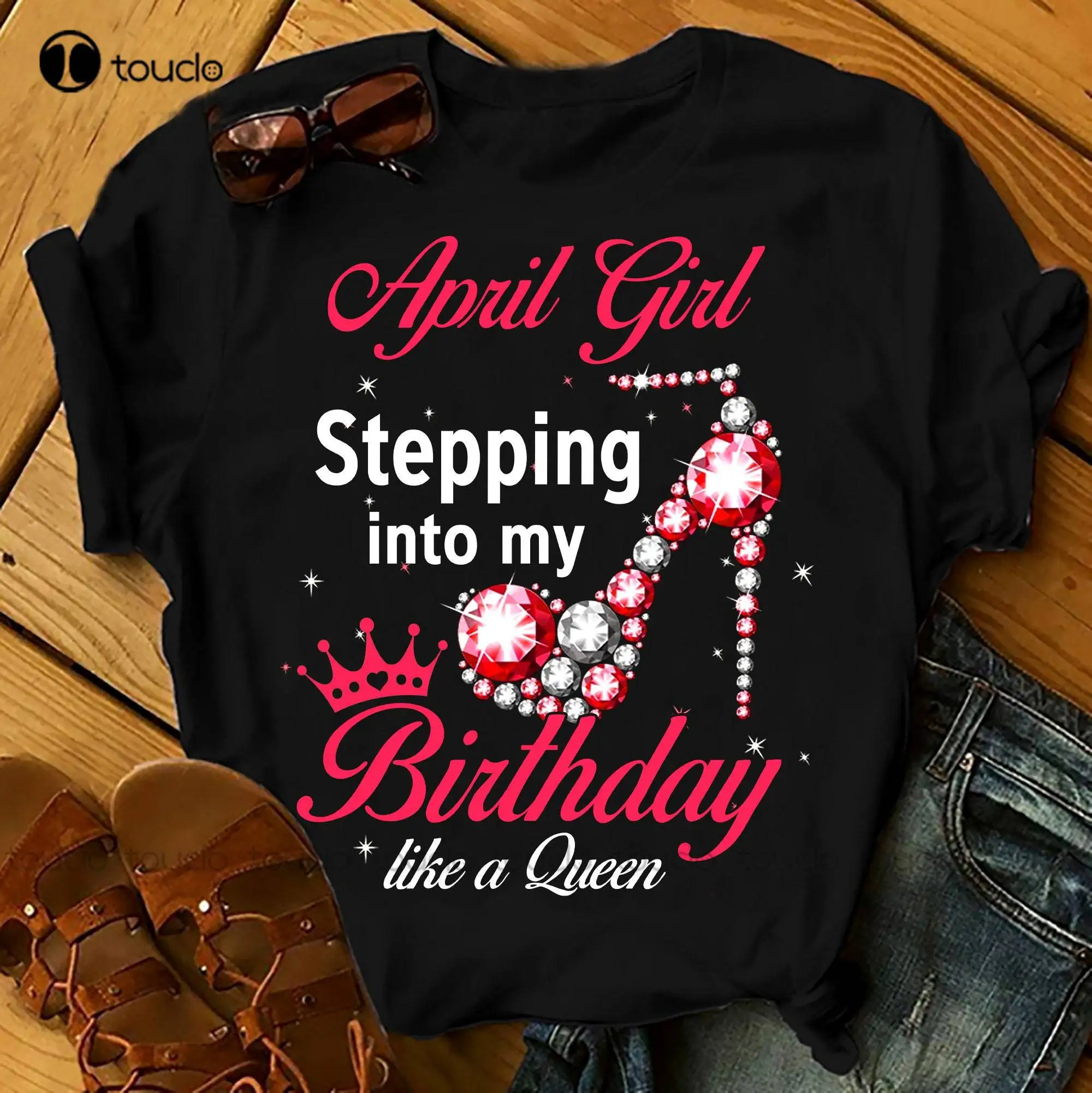 

Апрельская девушка, пройдя в мой день рождения, как фотосессия, женские футболки на день рождения, летние топы, пляжные футболки, индивидуал...