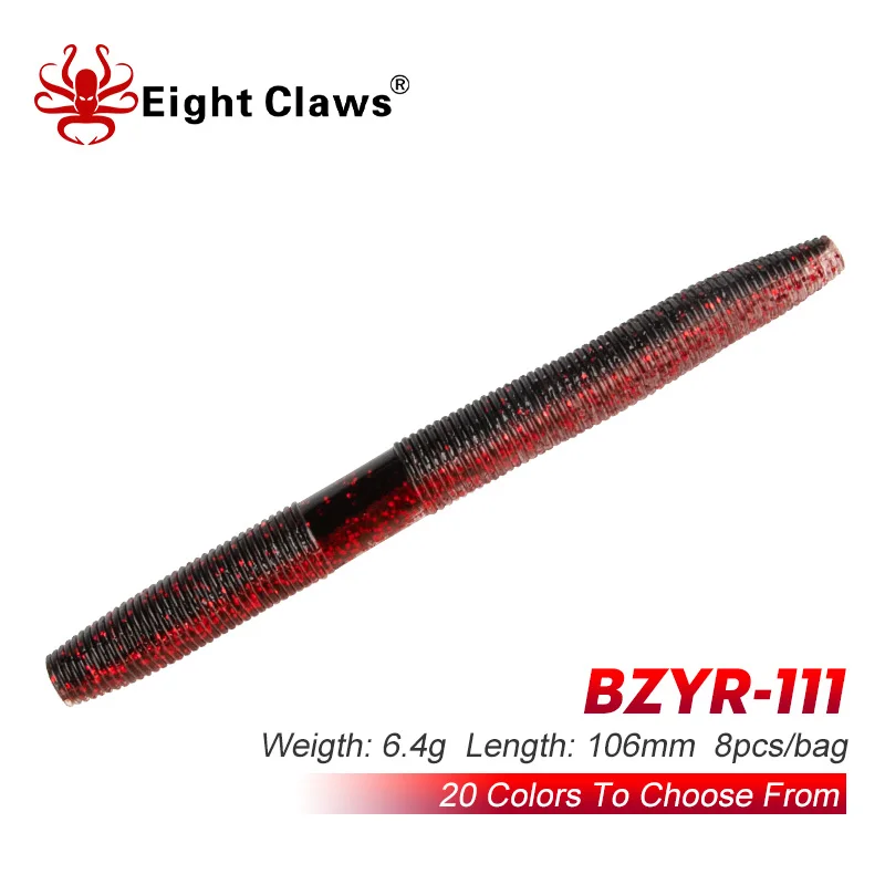 

EIGHT CLAWS Senko Stick Worm Soft Bait 106mm 6.4g Artificial Swimbait Wacky Rig Fishing Wobbler Silicone Soft Lure Leurre Souple