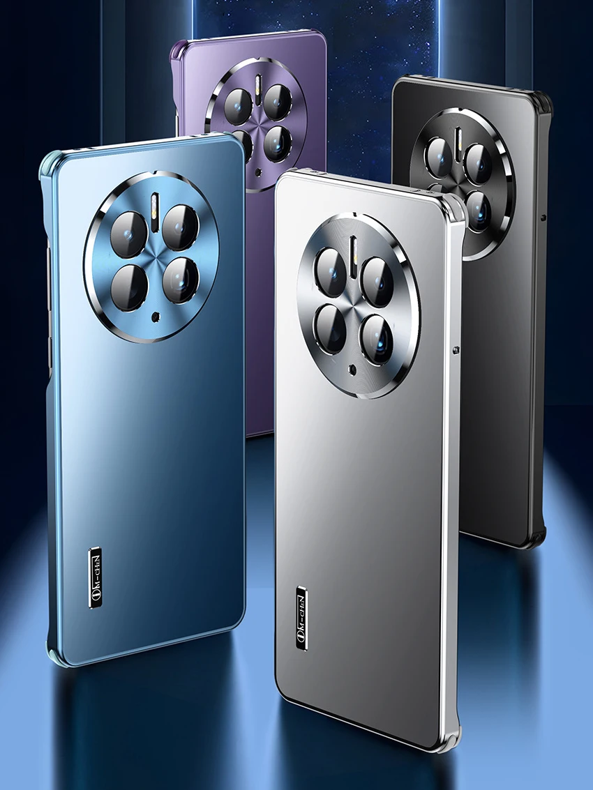 Модный блестящий алюминиевый металлический чехол для Huawei Mate 60 Pro сильная