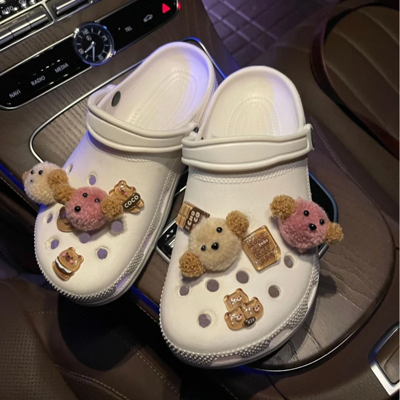 Лидер продаж плюшевый аксессуар для обуви в виде головы собаки аксессуары Пряжка