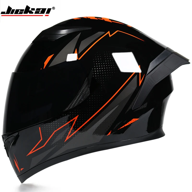 

Solid Full Face Motorcycle Helmet with Controllable Black sunglasses removable and washable liner racing bike helmet FA