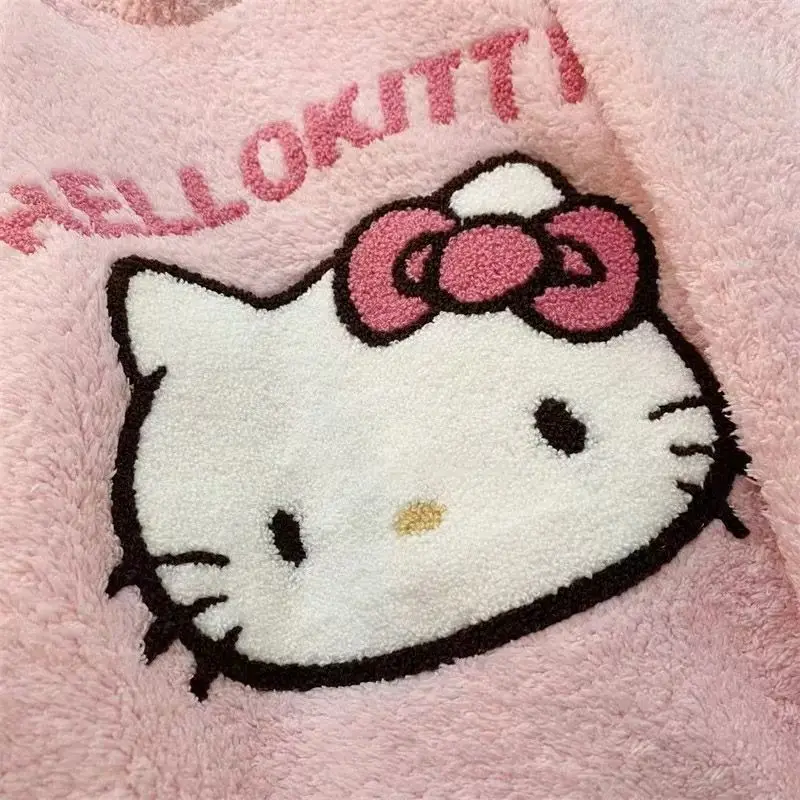 Зимний женский пижамный комплект с героями мультфильмов пижамы Hello Kitty милая