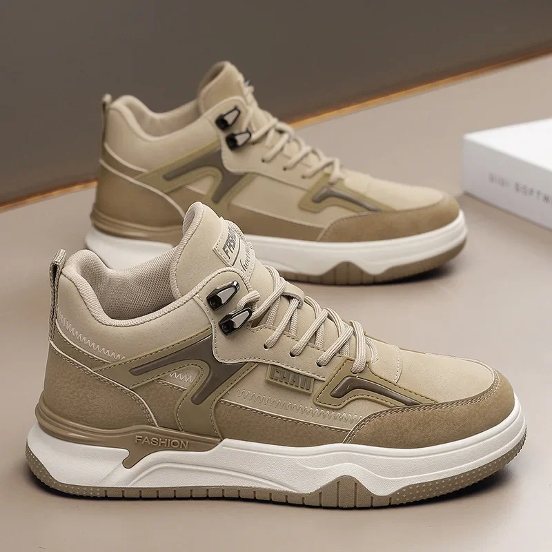 Мужские Нескользящие кроссовки для бега кожаные дышащие спорта и отдыха