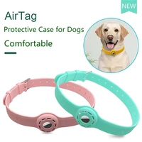 airtag protective case for pets soft silicone comfortable air tags cases fluorescent dog anti lost collar case