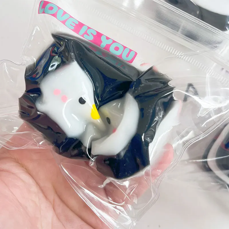 Новое кавайное печенье с пингвином Tpr Sticky Squish Toy мультяшная мини-пингвин игрушка