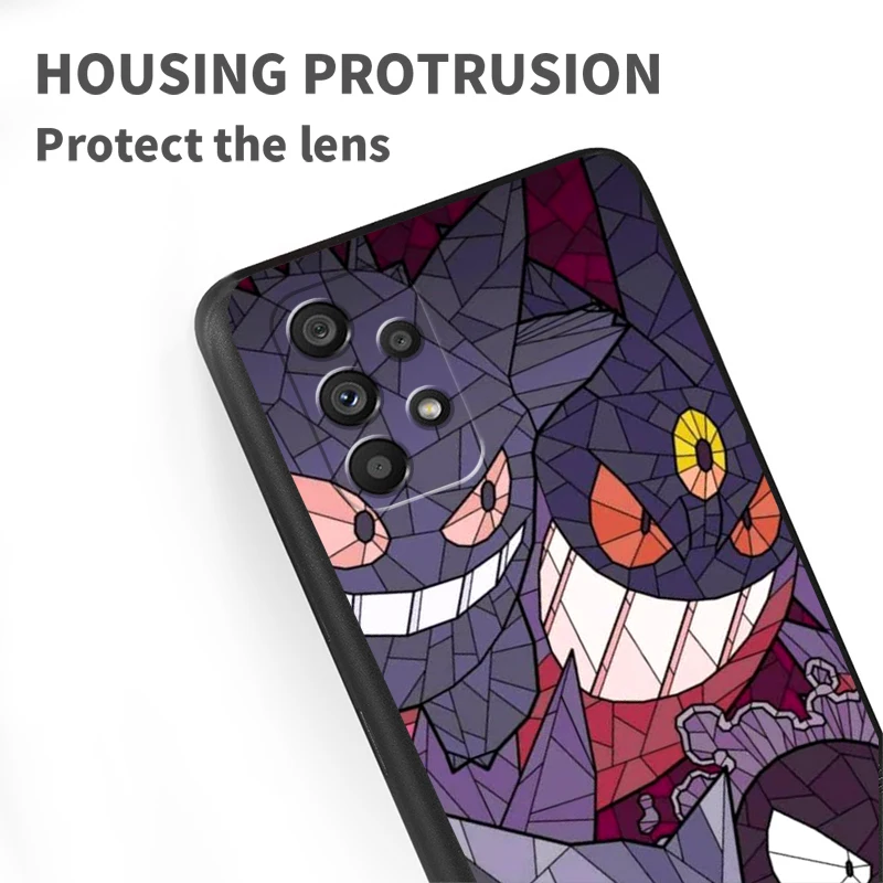 P-Pokemons G-Gengguis мультфильм для Samsung Note 20 10 Ultra Plus A31 A14 A12 A70 A34 A25 A04 A05 A15 A24 железная черная
