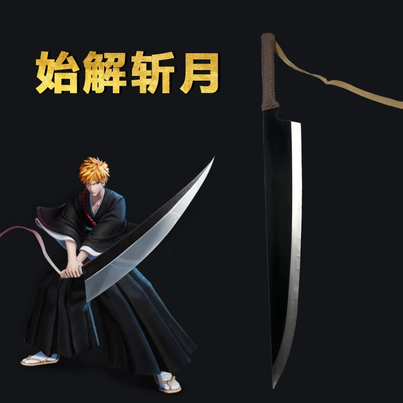 

1:1 аниме Отбеливатель Меч Zanpakutou Kurosaki меч черный нож реквизит ниндзя нож катана нож самурайский меч оружие безопасность ПУ 106 см